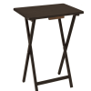 Set of 5 Folding TV Tray Tables, Walnut 19 x 15 x 26 inches