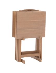 Glencoe TV Tray Table Set;  Gray Acacia Finish