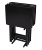 Black 5-Piece Folding TV Tray Table Set;  19 x 15 x 26 Inch