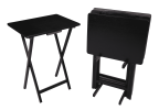 Black 5-Piece Folding TV Tray Table Set;  19 x 15 x 26 Inch