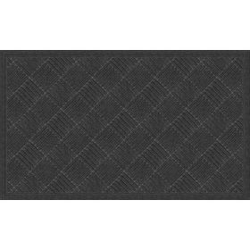 Textures Crosshatch Polyester and Rubber Backed Doormat, 3' x 5', Onyx