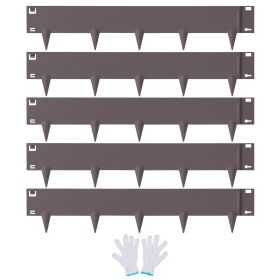 VEVOR Steel Landscape Edging, 5-pack Steel Garden Edging Borders, 39" L x 4" H Strips, Hammer-in Edging Border