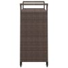 Bar Cart with Drawer Brown 39.4"x17.7"x38.2" Poly Rattan