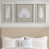 Sabal Framed Rice Paper Palm Leaves 3-piece Shadowbox Wall Decor Set