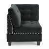 U shape Modular Sectional Sofa; DIY Combination; includes Four Single Chair and Two Corner; Black Velvet