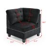 U shape Modular Sectional Sofa; DIY Combination; includes Four Single Chair and Two Corner; Black Velvet