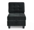 U shape Modular Sectional Sofa; DIY Combination; includes Four Single Chair and Two Corner; Black Velvet