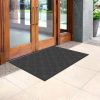 Textures Crosshatch Polyester and Rubber Backed Doormat, 3' x 5', Onyx