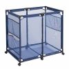swimming pool ,Rolling Poolside Mesh Container for Toys ‚Äì Waterproof, UV Resistant Outdoor Organizer Box with Bonus Mesh Bag Pool Storage Bin/Blue