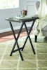 Black 5-Piece Folding TV Tray Table Set;  19 x 15 x 26 Inch