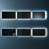 60" W x 32" H Modern Wall Mounted LED Backlit Anti-Fog Rounded Rectangular Bathroom Mirror with Temperature Adjustable and Memory Function Touch Switc
