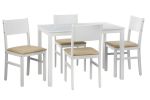 Lucca 5-Piece Dining Set, White