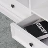 Living Room Wooden White TV Cabinet with 2 Drawers