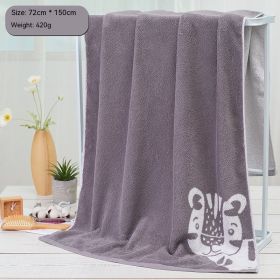 Cartoon Cute Home Cotton Travel Thickened Water-absorbing Quick-drying Soft Bath Towel (Option: Gray-72 √ó 150cm)