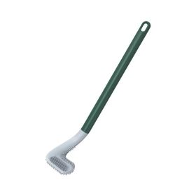 1pc Long Handled Toilet Brush, Golf Shape Toilet Brush, Wall Hanging Deep Cleaning Brush With Non-Slip, Plastic Handle Silicone Bristles For Bathroom (Color: Green)