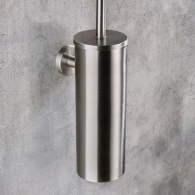 304 Stainless Steel Toilet Brush Punching Bathroom Wall Mounted Toilet Brush Cleaning Vertical Bracket (Option: Wire drawing-Wall hanging)
