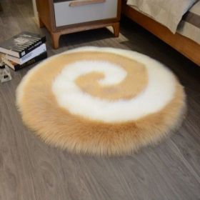 Light Luxury Style Cute Cartoon Plush Carpet (Option: Khaki-120x120cm)