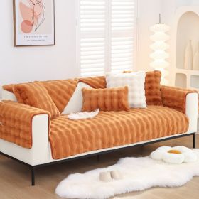 Warm Sofa Bubble Plush Pillowcase Pillow (Option: Brown-45x45cm pillow)