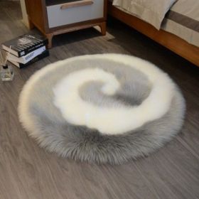 Light Luxury Style Cute Cartoon Plush Carpet (Option: Grey-70x70cm)