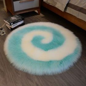 Light Luxury Style Cute Cartoon Plush Carpet (Option: Light Blue-70x70cm)