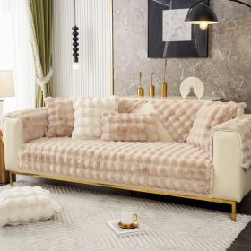 Warm Sofa Bubble Plush Pillowcase Pillow (Option: Khaki-30x50cm pillowcase)