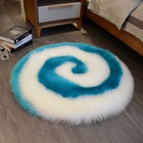 Light Luxury Style Cute Cartoon Plush Carpet (Option: Sapphire blue-70x70cm)