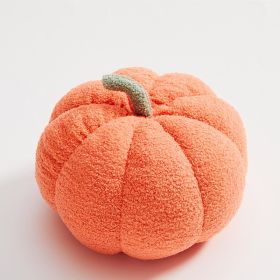 Nordic Pumpkin Round Pillow Plush Pillow Knitted Yarn (Option: Orange-28cm in diameter)