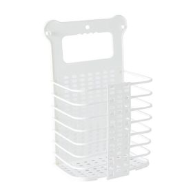 Foldable Laudry Baskets with Handle for Wall Hanging Laundry Hampers Storage Bins (Color: White, size: large)