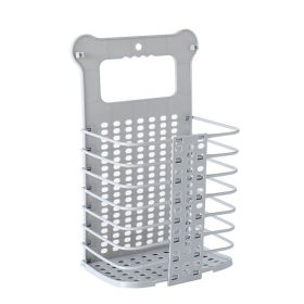 Foldable Laudry Baskets with Handle for Wall Hanging Laundry Hampers Storage Bins (Color: Grey, size: large)