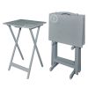 Girard Folding Tray Table Set;  26.38" Tall;  Gray Finish