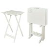 Girard Folding Tray Table Set;  26.38" Tall;  Gray Finish