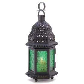 Contemporary Promenade Ornate Yet Elegant Birdcage Candle Lantern (Color: Green, size: 10 In)