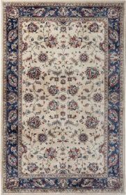 Stylish Classic Pattern Design Traditional Bordered Floral Filigree Area Rug (Color: Ivory|Beige|Blue|Red, size: 7'9" X 9'9")