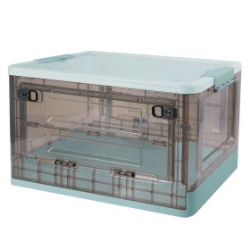 Stackable Storage Box with Wheels (Color: Blue)