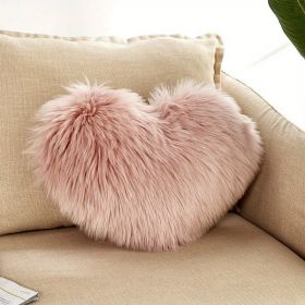 1pc Boho Love Heart Plush Throw Pillow - Fluffy Luxury Cushion for Couch, Sofa, Bed - Detachable and Machine Washable Home Decor (Color: PINK, size: )