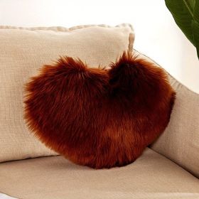 1pc Boho Love Heart Plush Throw Pillow - Fluffy Luxury Cushion for Couch, Sofa, Bed - Detachable and Machine Washable Home Decor (Color: Coffee, size: )