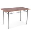 5 Pieces Wood Metal Dining Table Set with 4 Chairs