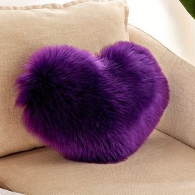 1pc Boho Love Heart Plush Throw Pillow - Fluffy Luxury Cushion for Couch, Sofa, Bed - Detachable and Machine Washable Home Decor (Color: Purple, size: )