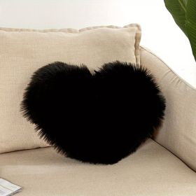 1pc Boho Love Heart Plush Throw Pillow - Fluffy Luxury Cushion for Couch, Sofa, Bed - Detachable and Machine Washable Home Decor (Color: Black, size: )