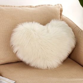1pc Boho Love Heart Plush Throw Pillow - Fluffy Luxury Cushion for Couch, Sofa, Bed - Detachable and Machine Washable Home Decor (Color: White, size: )