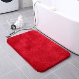 Thickened Plush Entrance Carpet Absorbent Non-slip Soft Kitchen Bathroom Bedroom Living Room Simple Floor Door Mat Home Decor (Color: Red, size: )