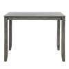 5 Piece Vintage Rectangular Counter Height Bar Table with 4 chairs, Wood Dining Table and Chair Set for Dining Room, Pub and Bistro (Antique Graywash)