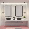 22 "x30" Metal Rectangular Bathroom Wall Mirror