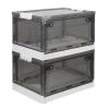 2 Packs Foldable Storage Bins Collapsible Storage Box Organizer Stackable Toy Container with Double Doors Top Lid Rolling Wheels for Clothes Toys Book