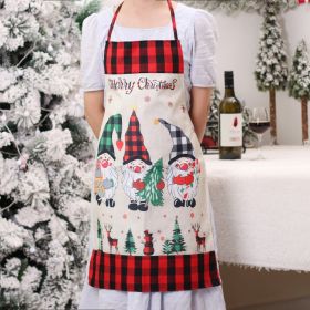 Christmas Supplies Linen Painted Forest Man Faceless Doll Apron (Option: Plaid Hat Forest Apron)