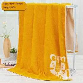Cartoon Cute Home Cotton Travel Thickened Water-absorbing Quick-drying Soft Bath Towel (Option: Yellow-72 √ó 150cm)