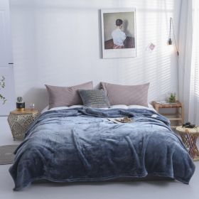 Light Luxury Solid Color Flannel Shan Blanket (Option: Deep Sea Blue-150x200cm)